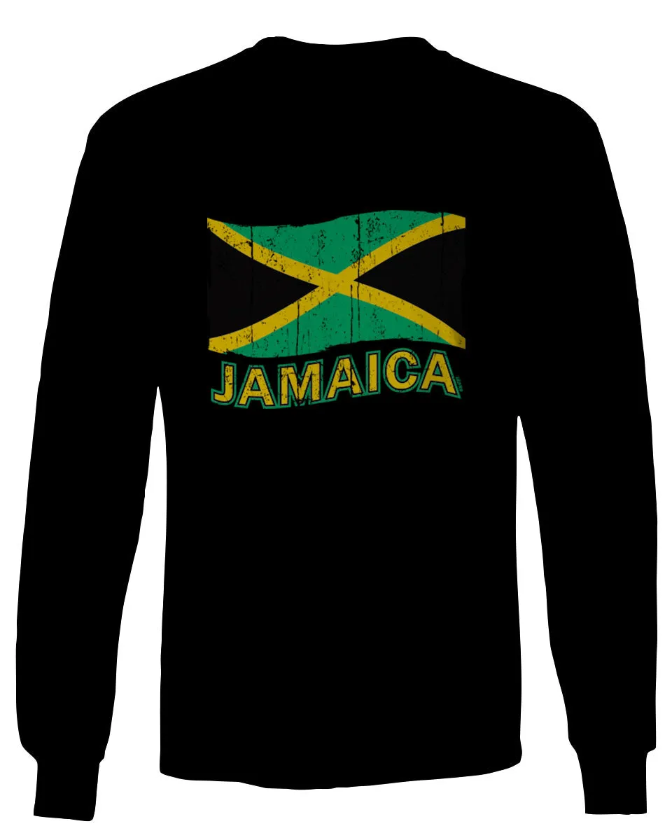 Jamaica Tee Jamaican National Country Flag Tee Carribean mens Long sleeve t shirt