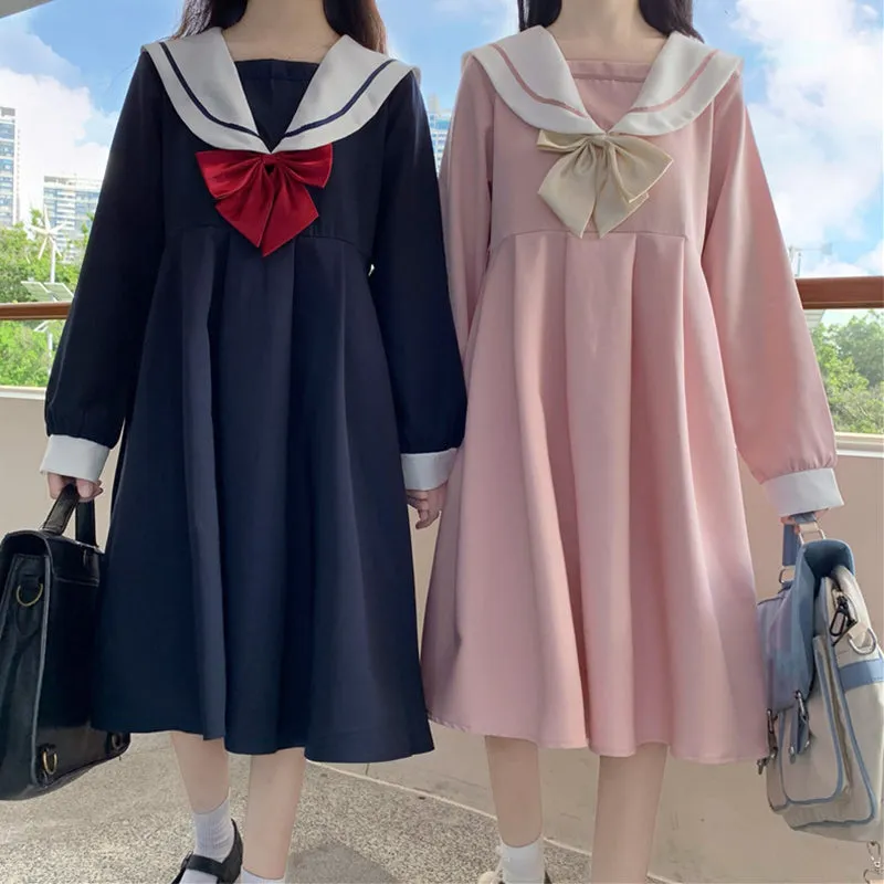 Japanese navy collar dress YC23988