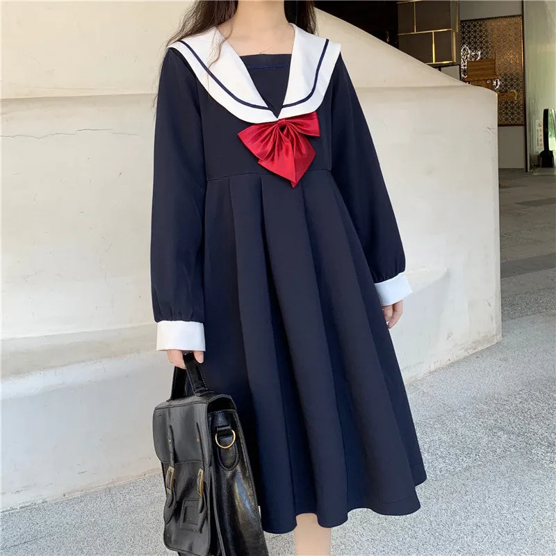 Japanese navy collar dress YC23988