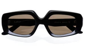 JOANA-Black Solid / Solid Brown