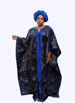 Joromi Damask Boubou kaftan dress with tassels