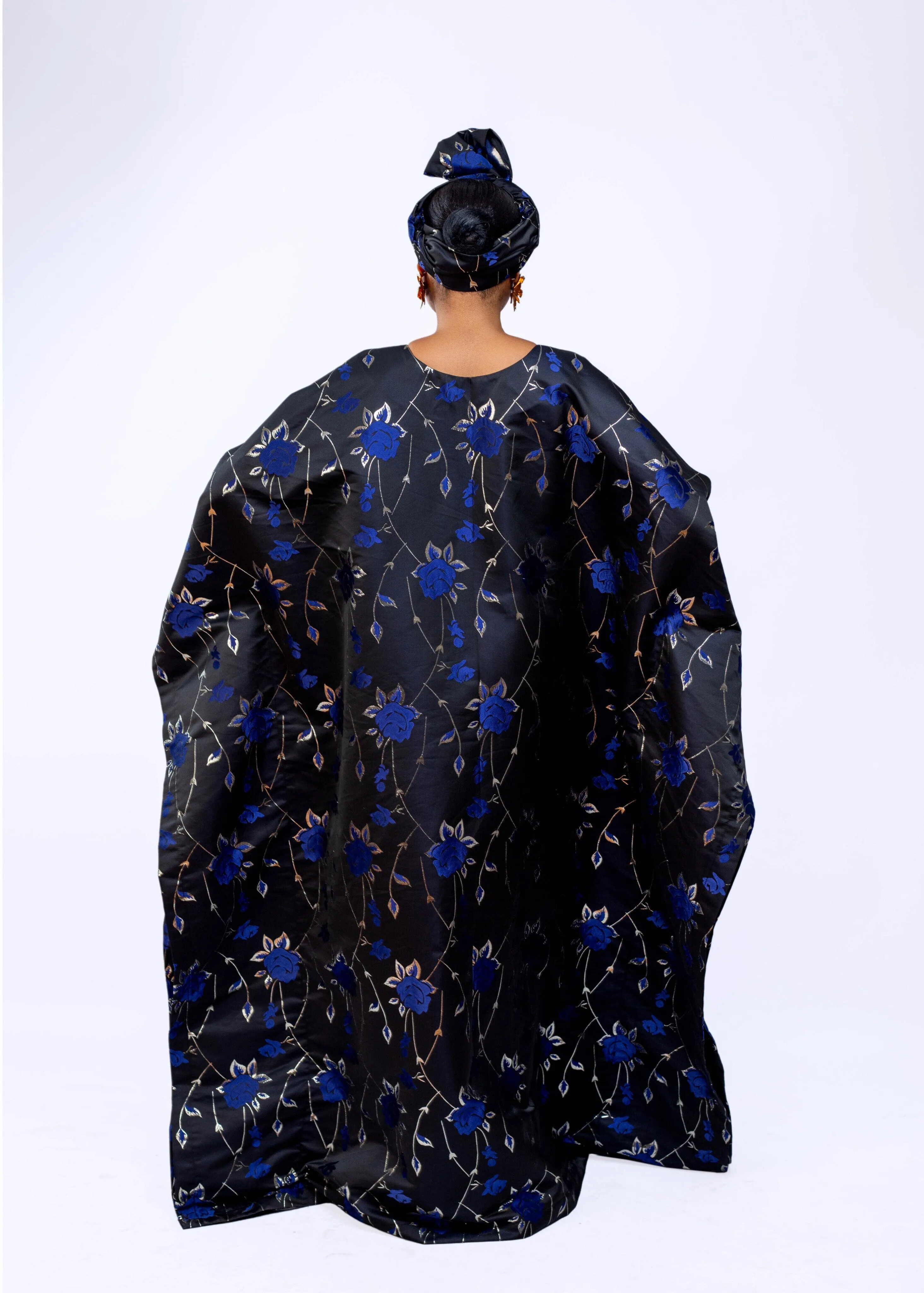 Joromi Damask Boubou kaftan dress with tassels