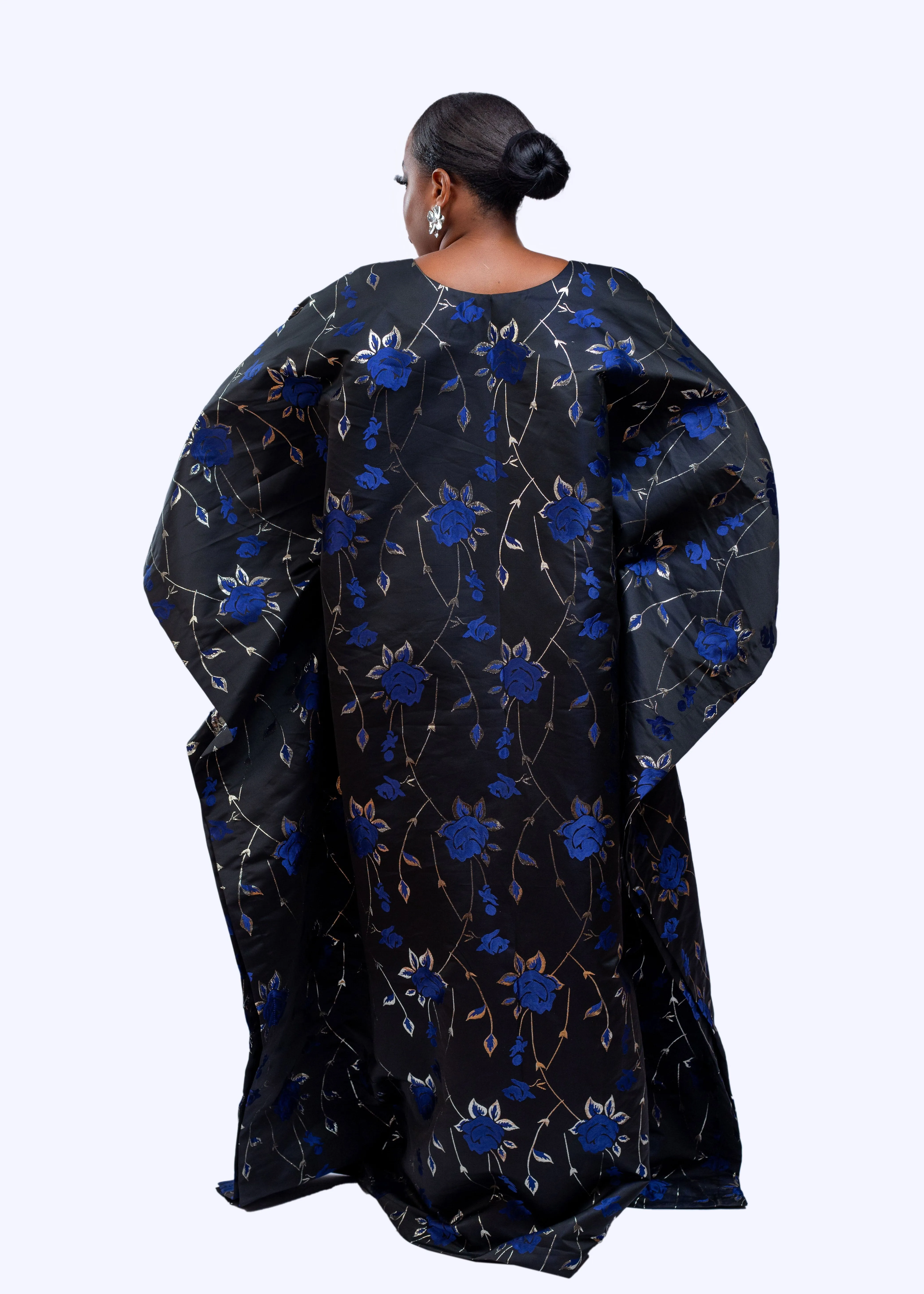 Joromi Damask Boubou kaftan dress with tassels