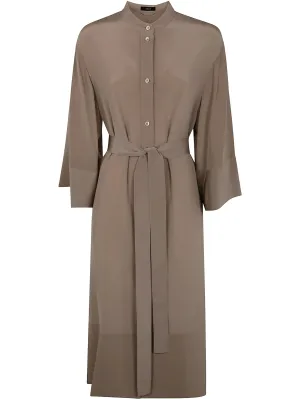 Joseph Light Brown Belted Dress