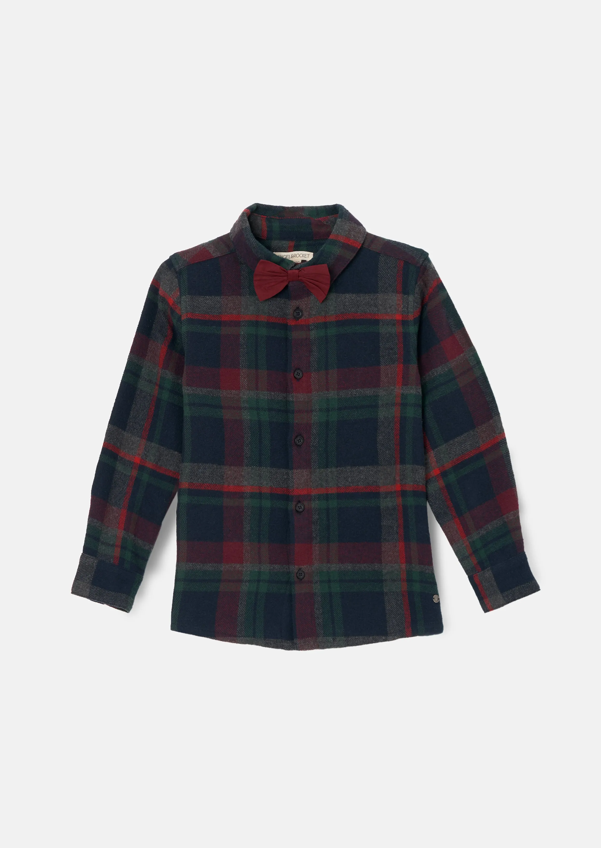 Joseph Red Brushed Check Shirt With Bow Tie