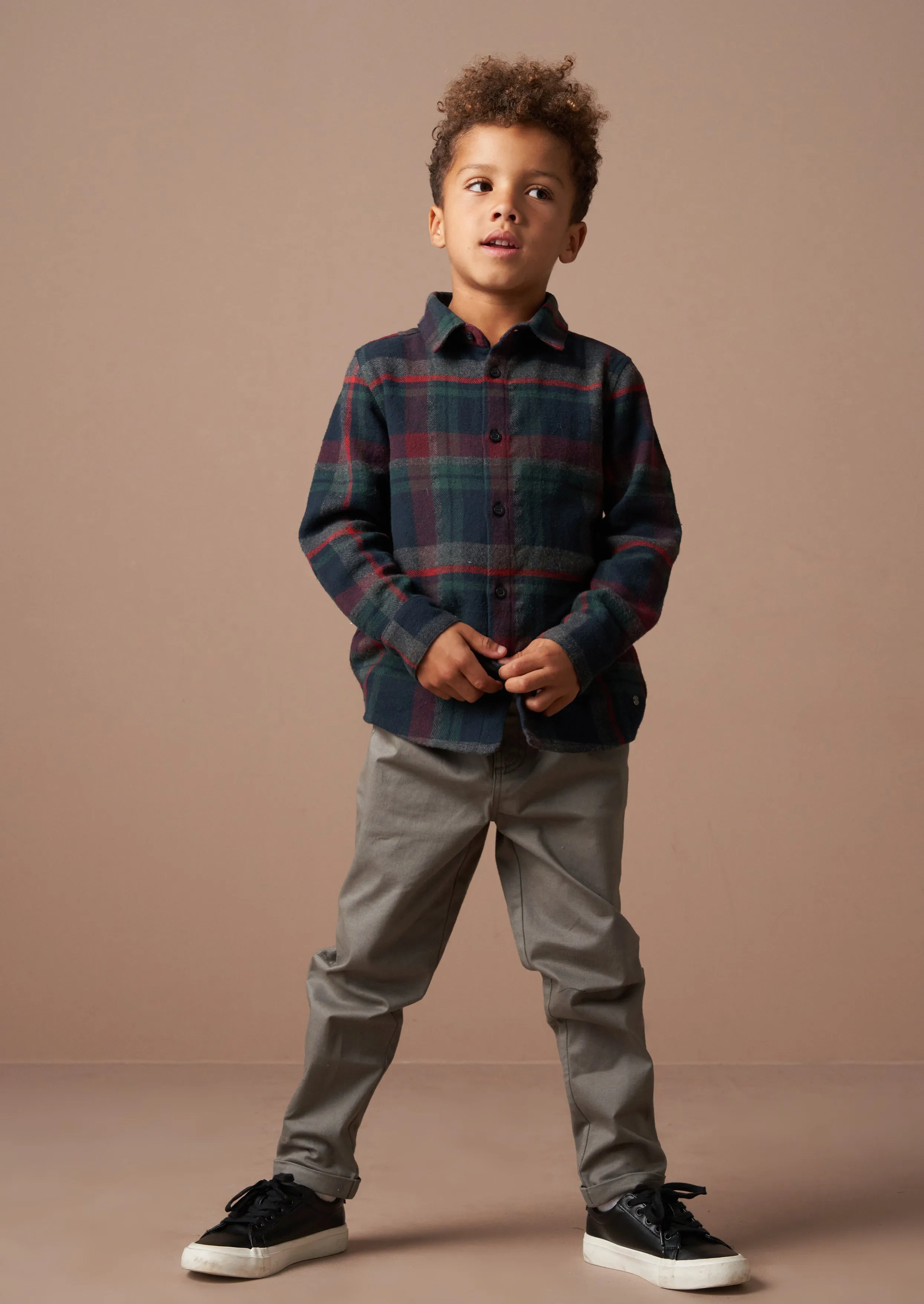Joseph Red Brushed Check Shirt With Bow Tie