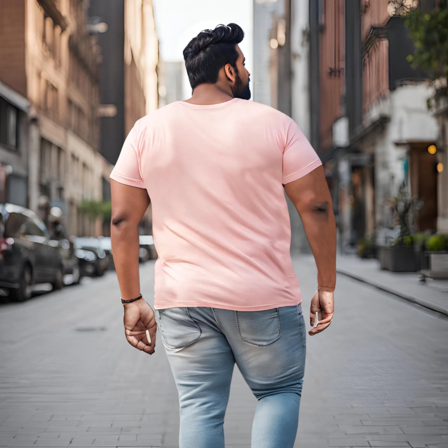 KART BLACK Men's Plus Size Wild Wolf Printed T-Shirts