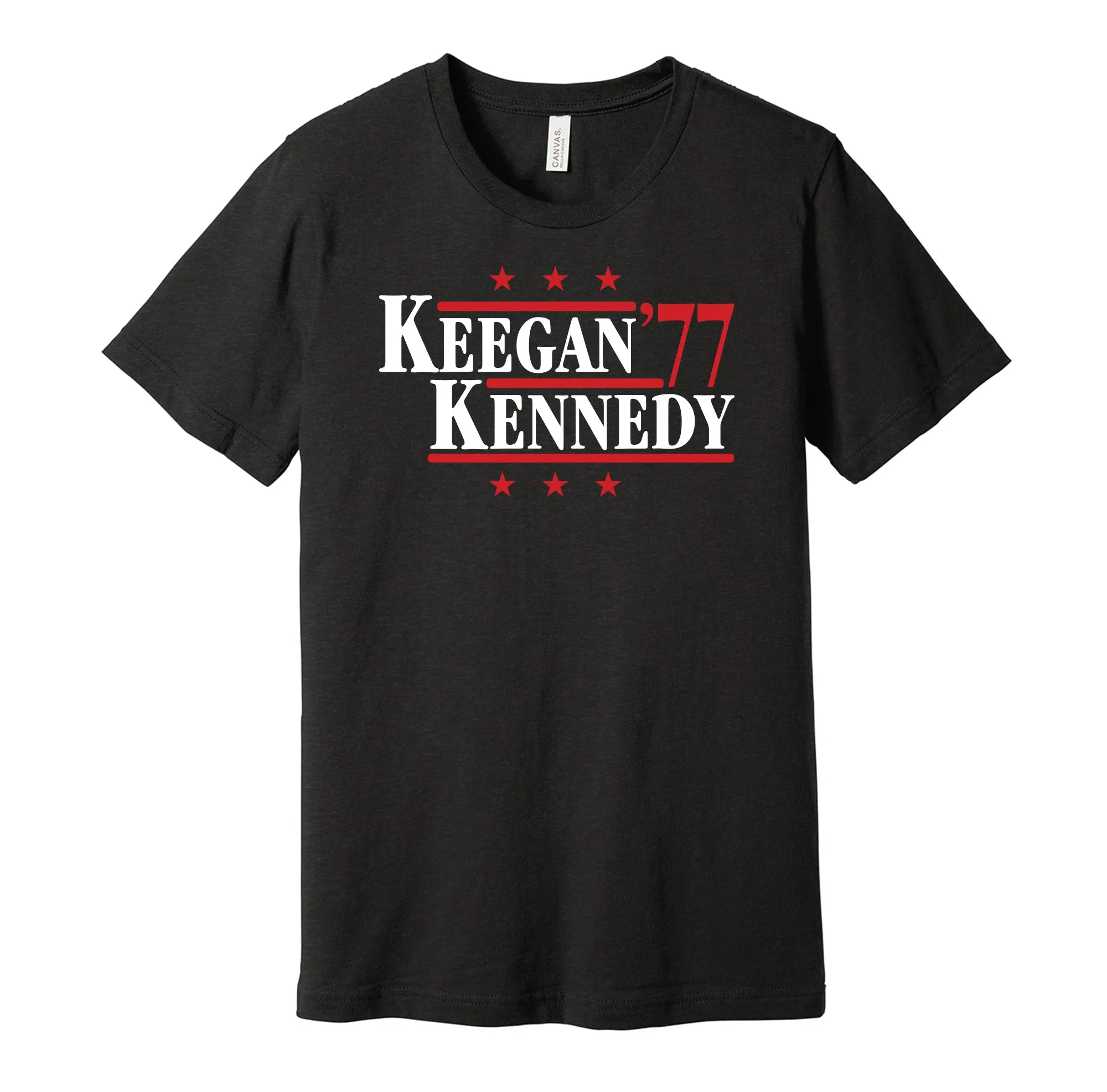 Keegan & Kennedy '77 - Liverpool Football Legends Political Campaign Parody T-Shirt - Hyper Than Hype Shirts