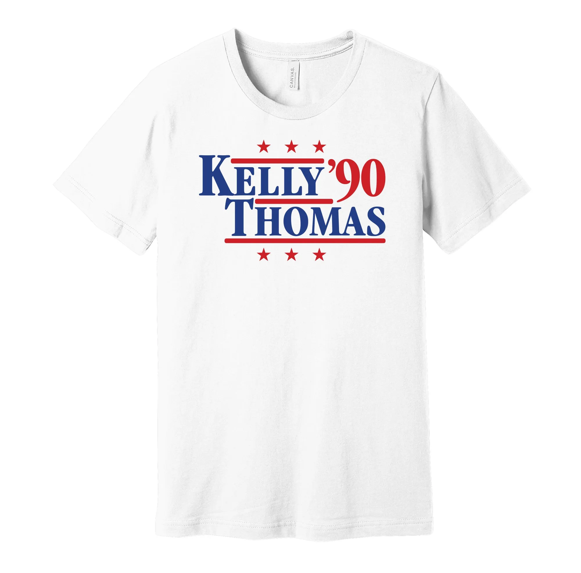 Kelly & Thomas '90 - Buffalo Football Legends Political Campaign Parody T-Shirt - Hyper Than Hype Shirts