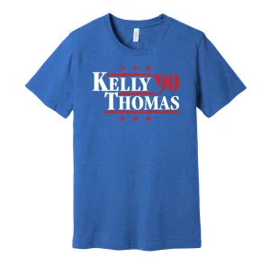 Kelly & Thomas '90 - Buffalo Football Legends Political Campaign Parody T-Shirt - Hyper Than Hype Shirts