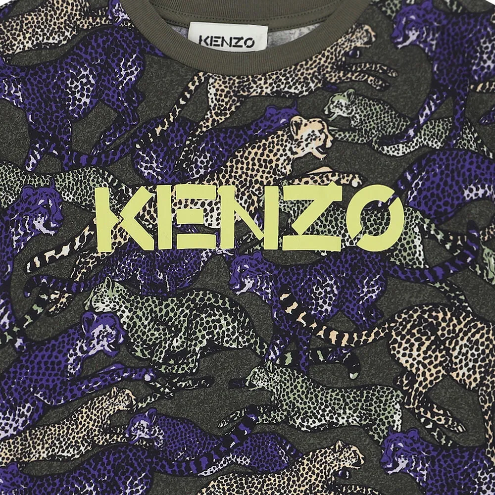 Kenzo Kids Multi Cheetah Print T-Shirt