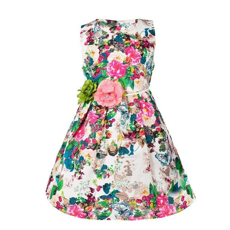 Kids clothing summer dresses for girls summer style girl dress floral print cotton birthday party sundress baby children clothes