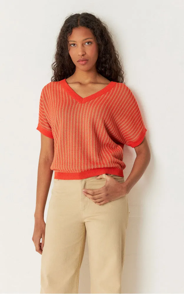 Kloe Sweater Multicolour Red Tile