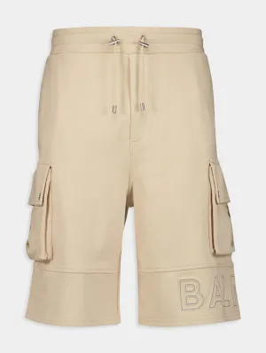 Knee-Length Logo-Print Cotton Cargo Shorts