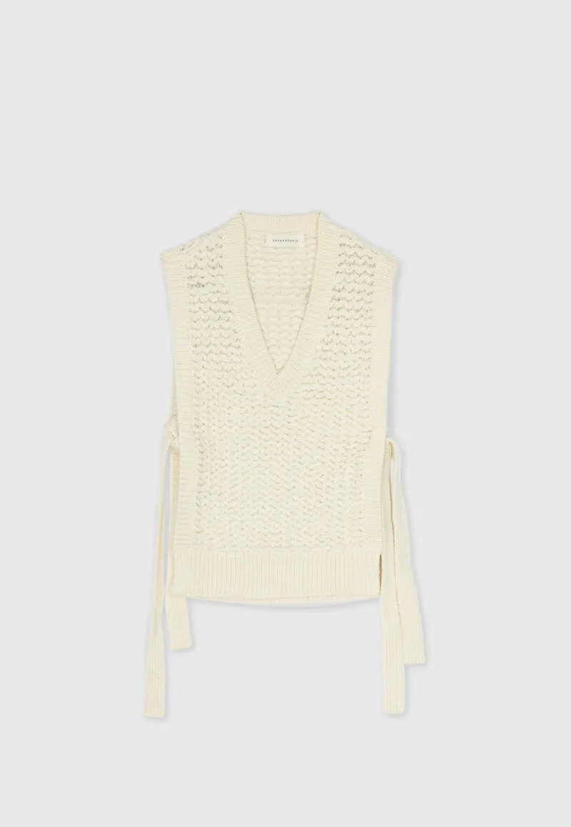 Knit Vest in Cream