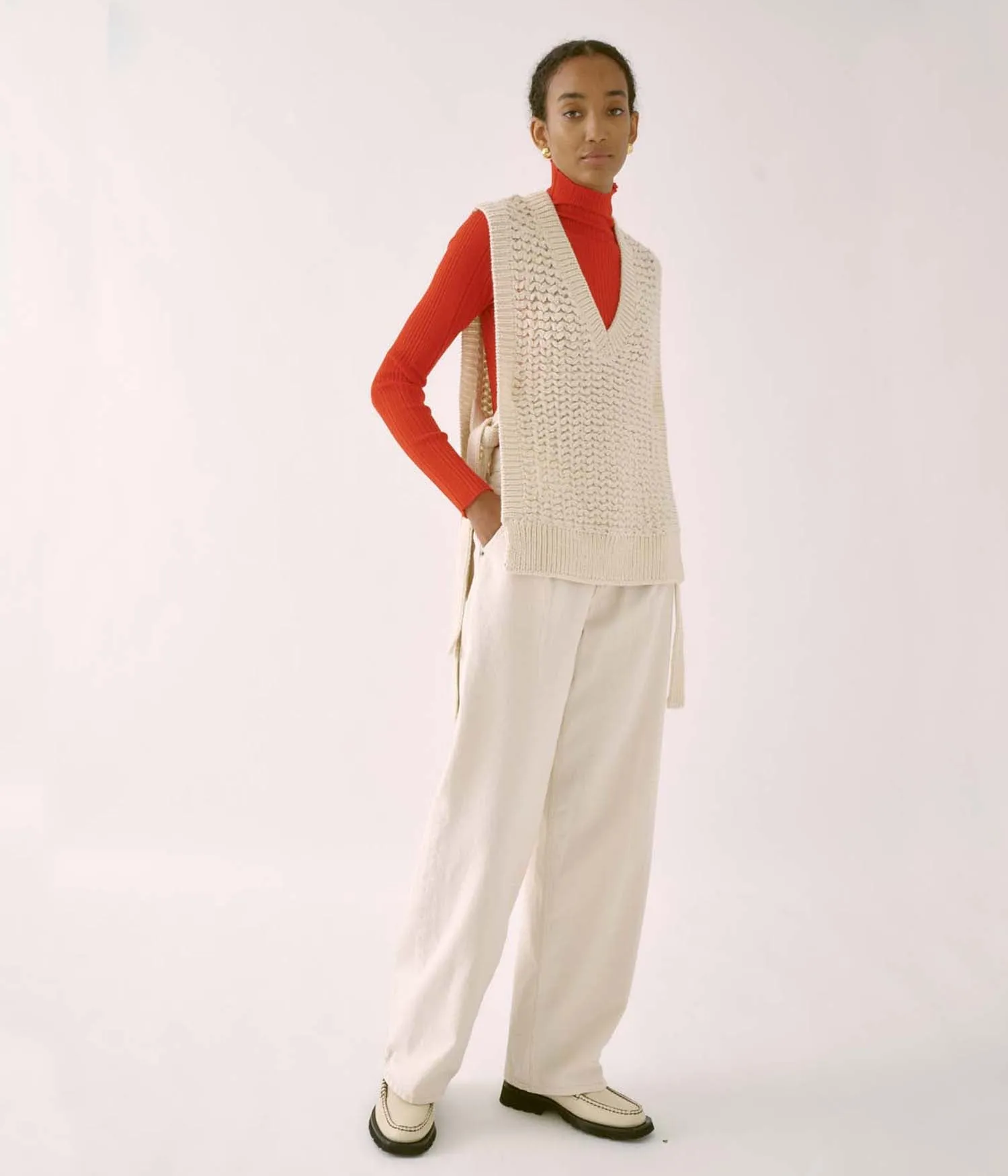 Knit Vest in Cream