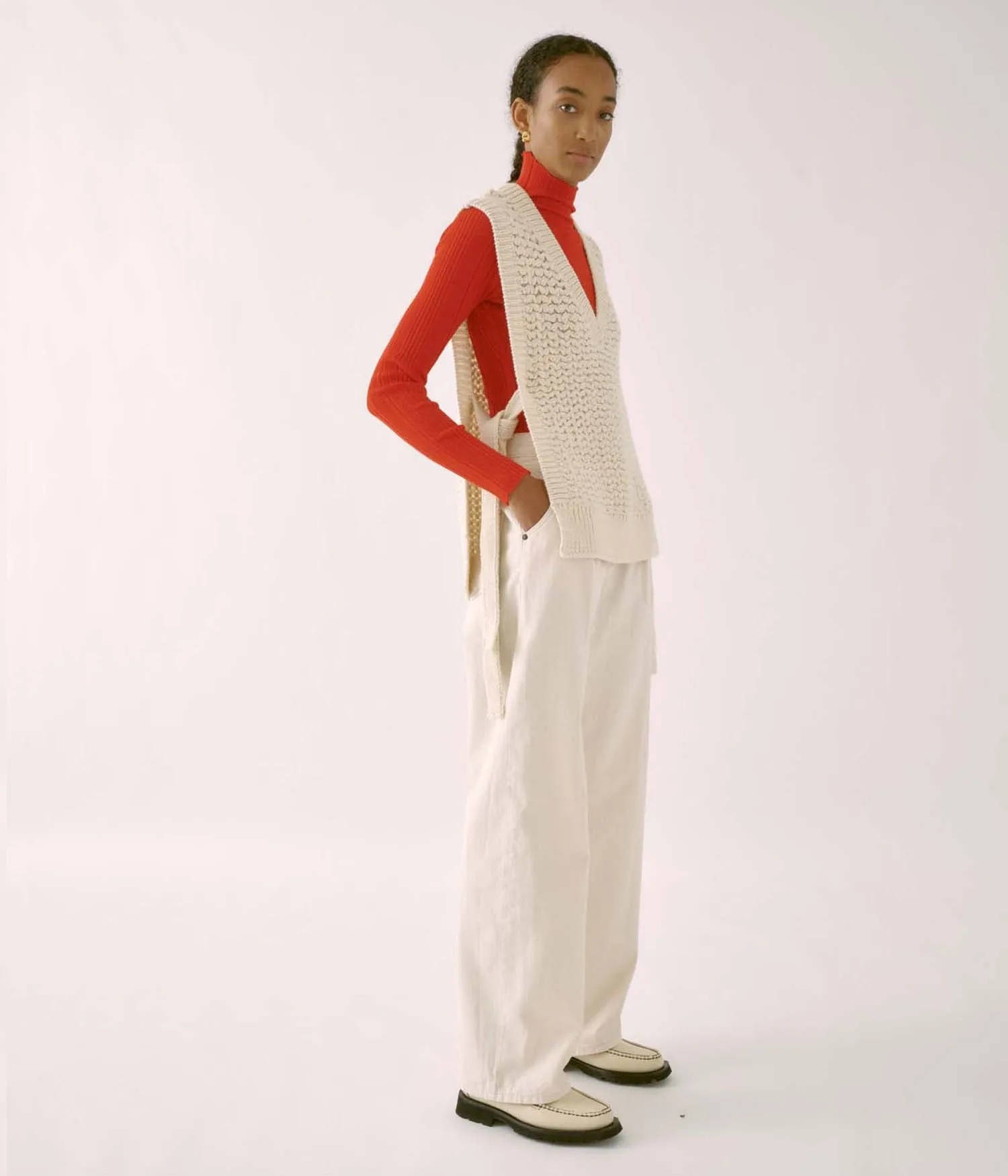 Knit Vest in Cream