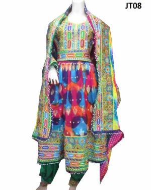 Kuchi Dress, Barosha, Gagra, in Multi Color 3 Piece suit