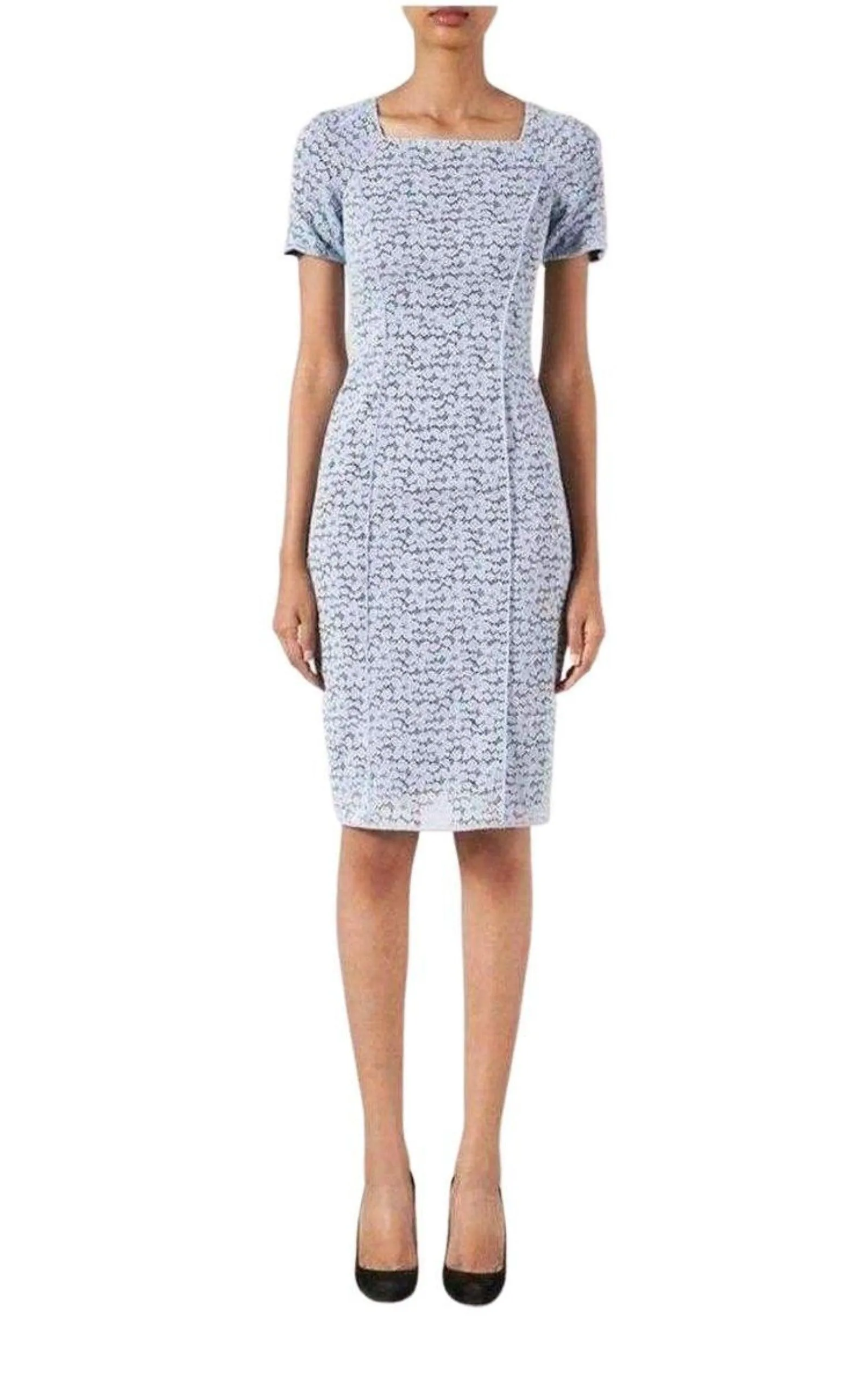 Lace Elbow Sleeve Fitted Dress