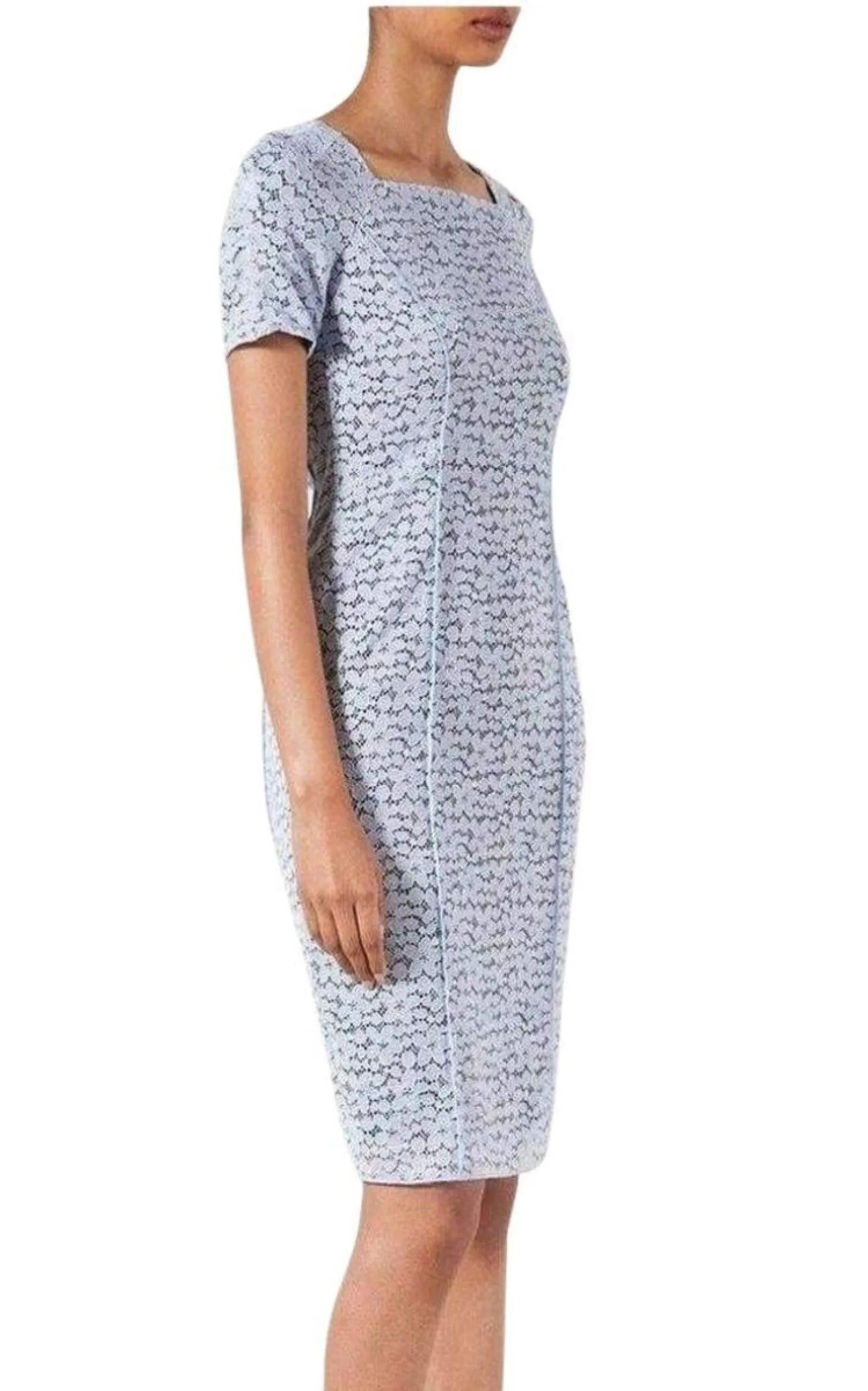 Lace Elbow Sleeve Fitted Dress
