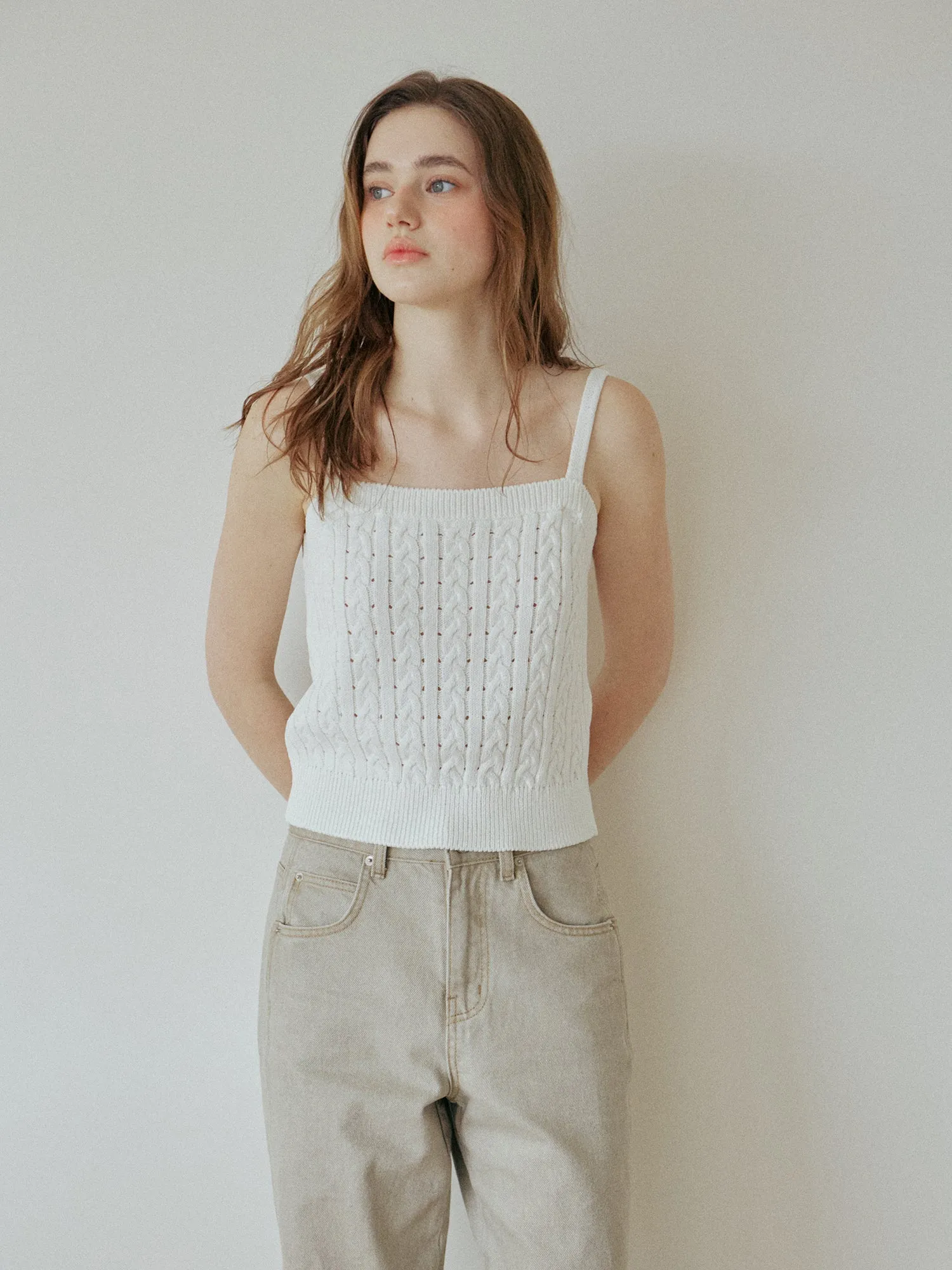 LACE RIBBON SLEEVELESS_IVORY