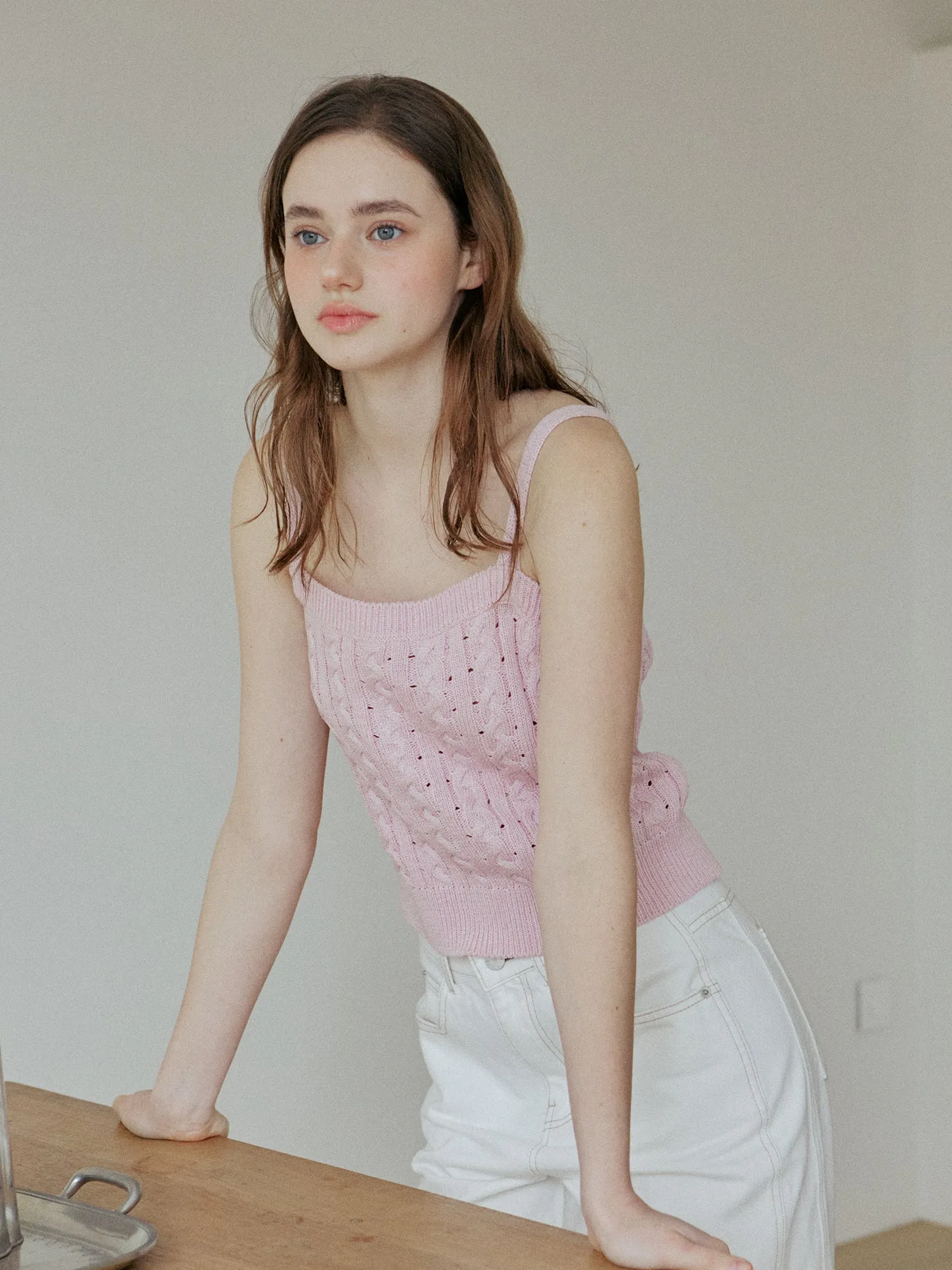 LACE RIBBON SLEEVELESS_PINK