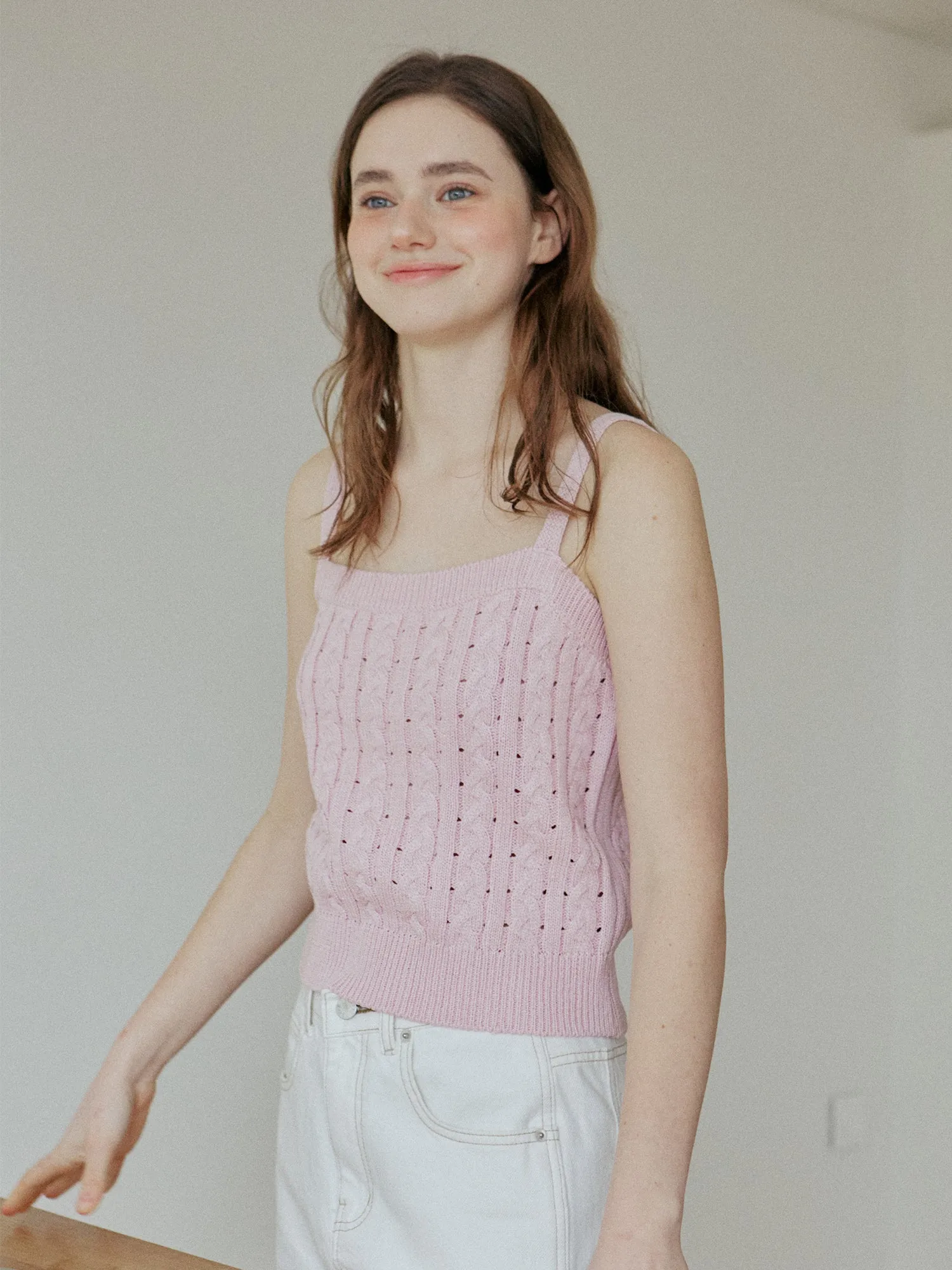 LACE RIBBON SLEEVELESS_PINK