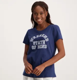 Ladies Short Sleeve End State Of Mind T-Shirt - Navy