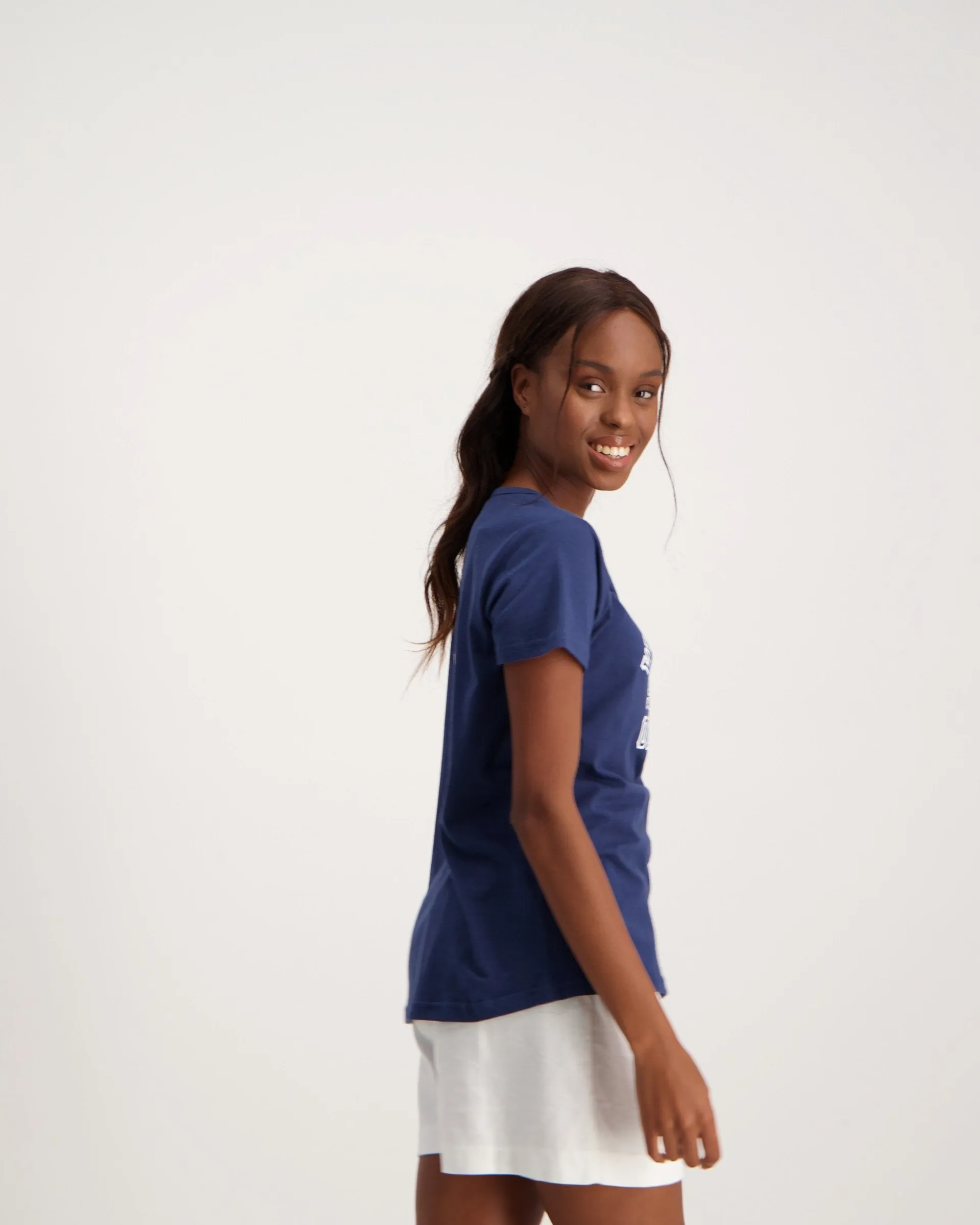 Ladies Short Sleeve End State Of Mind T-Shirt - Navy