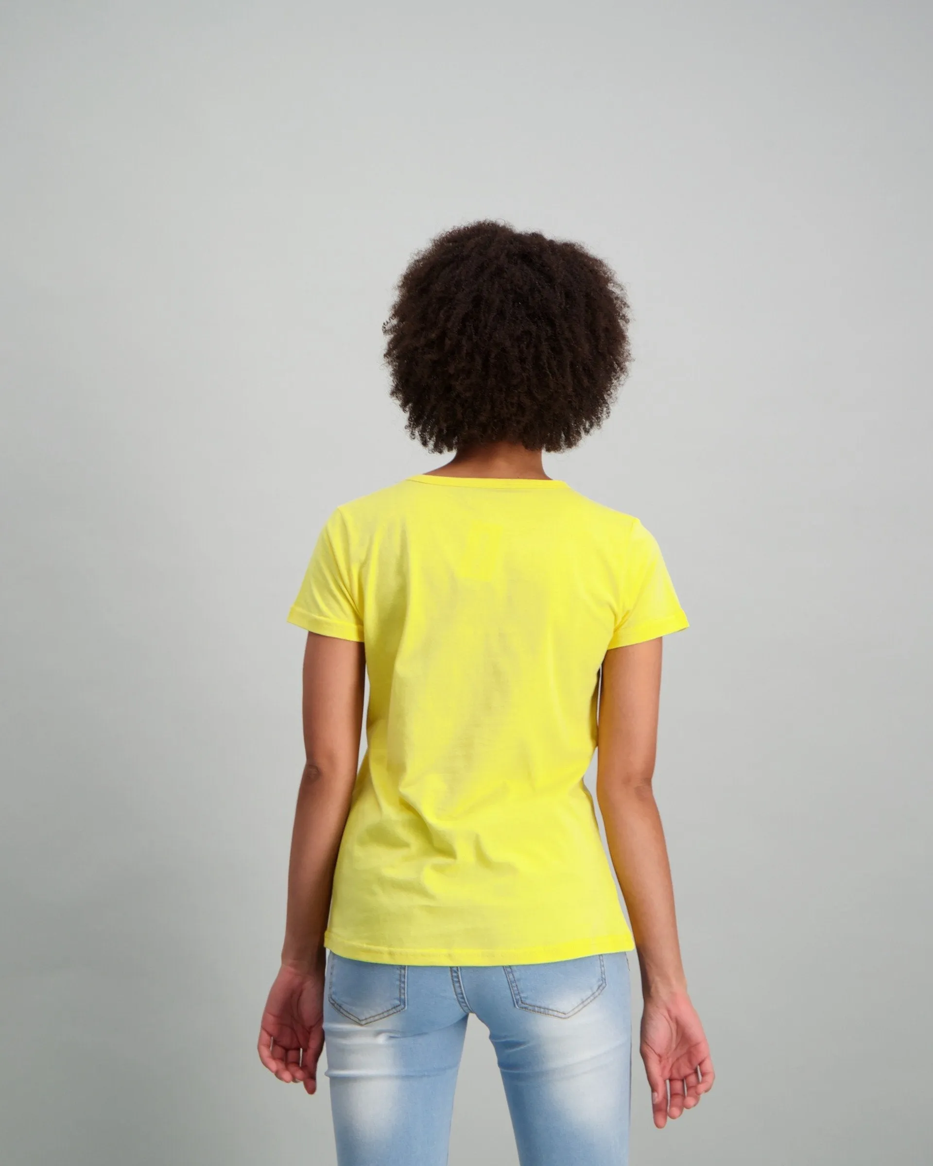 Ladies Short Sleeve Good Vibes T-Shirt - Yellow