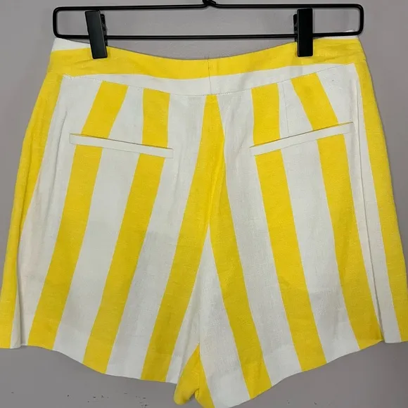 L'AGENCE Vittoria Striped High Waisted Shorts Size 4 Preppy Resortwear Pleated