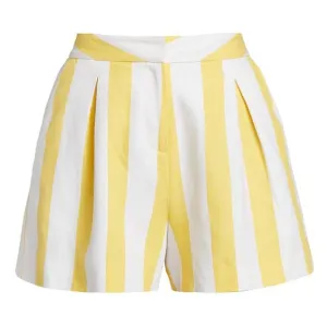 L'AGENCE Vittoria Striped High Waisted Shorts Size 4 Preppy Resortwear Pleated