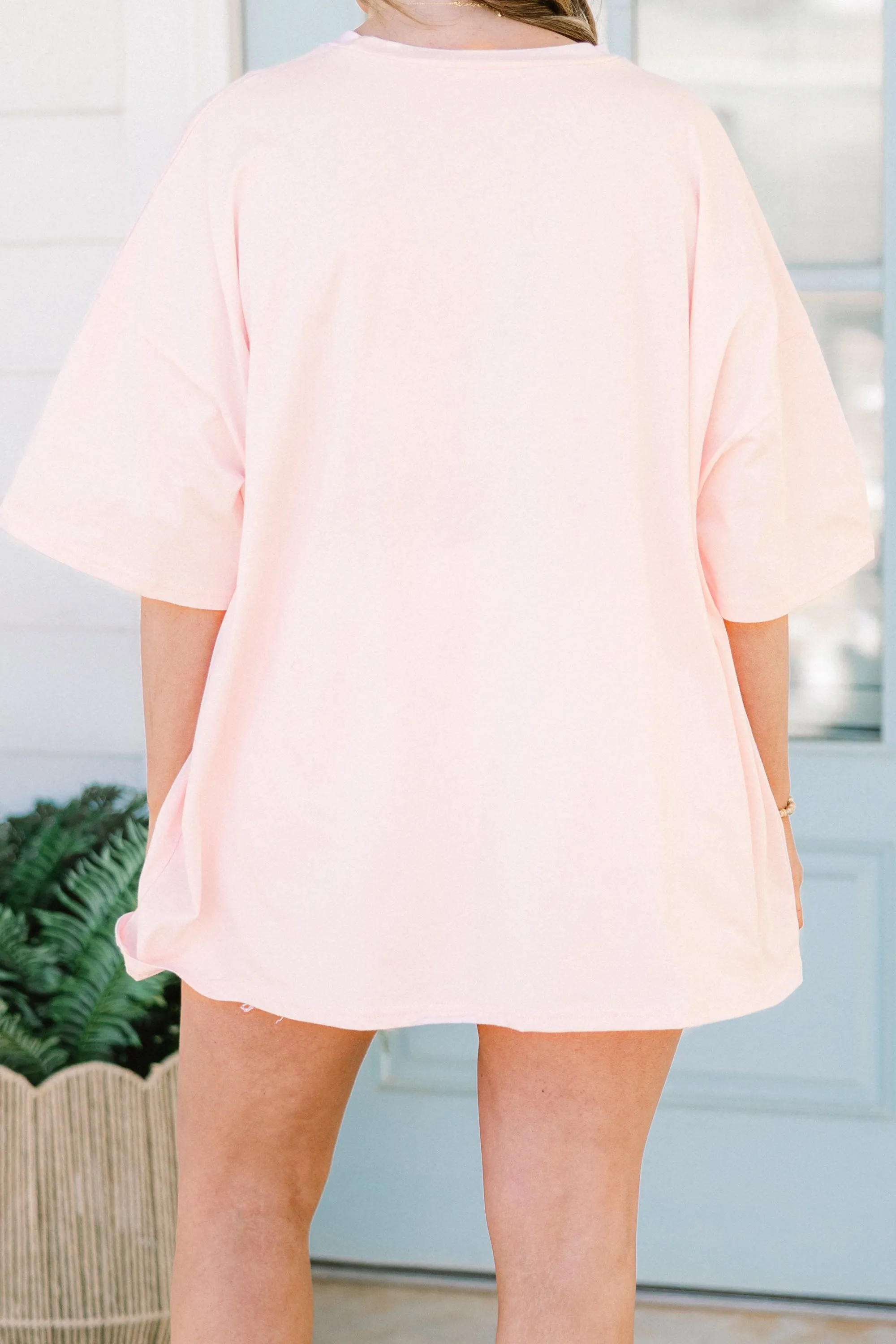 Lake Days Boyfriend Tee, Cream Pink