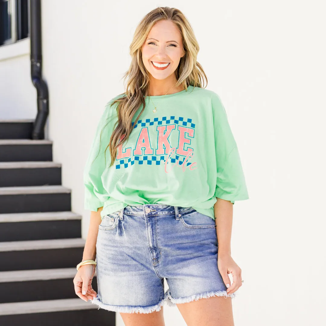 Lake Life Boyfriend Tee, Green Mint