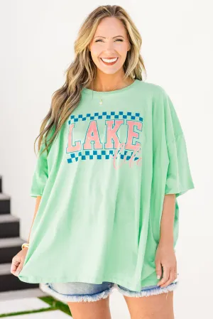 Lake Life Boyfriend Tee, Green Mint