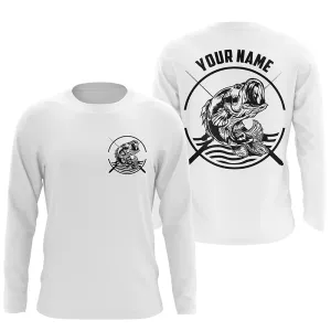 Largemouth Bass Fishing Custom Long Sleeve Fishing Shirts, Bass Tournament Fishing Jerseys IPHW3760