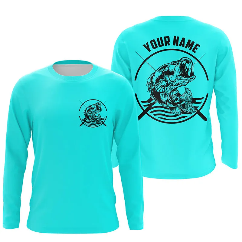Largemouth Bass Fishing Custom Long Sleeve Fishing Shirts, Bass Tournament Fishing Jerseys IPHW3760
