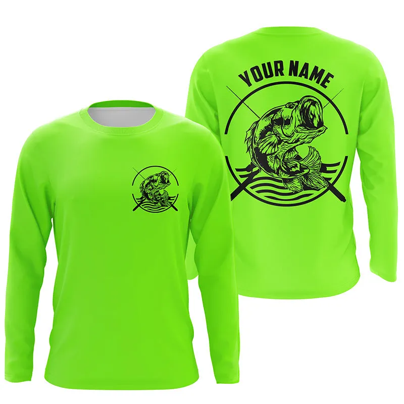 Largemouth Bass Fishing Custom Long Sleeve Fishing Shirts, Bass Tournament Fishing Jerseys IPHW3760