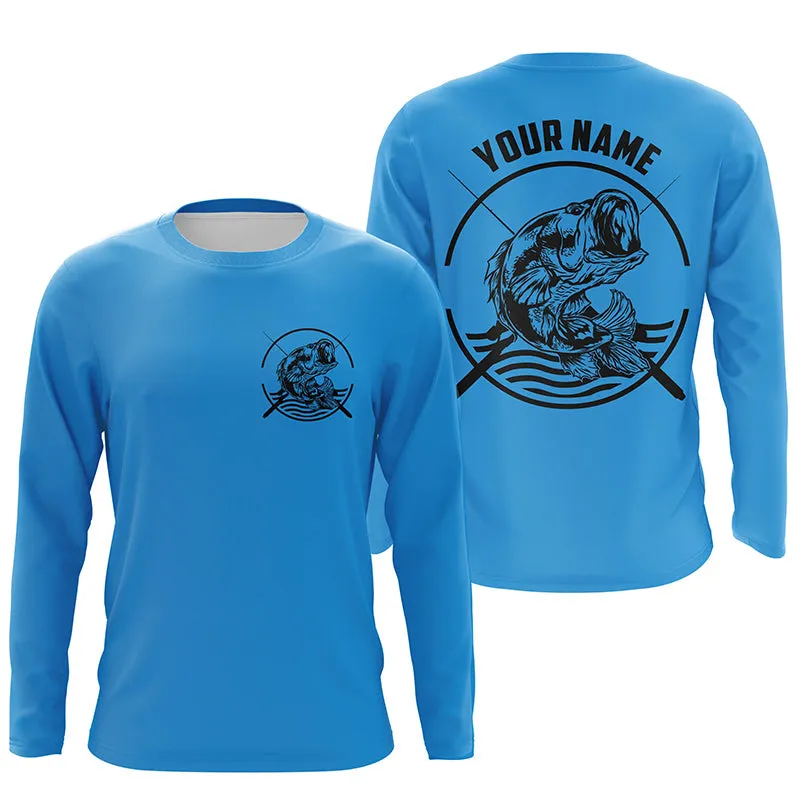Largemouth Bass Fishing Custom Long Sleeve Fishing Shirts, Bass Tournament Fishing Jerseys IPHW3760