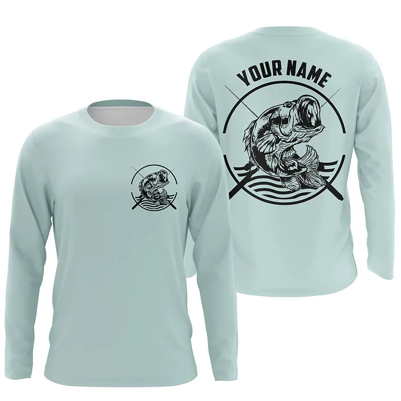 Largemouth Bass Fishing Custom Long Sleeve Fishing Shirts, Bass Tournament Fishing Jerseys IPHW3760
