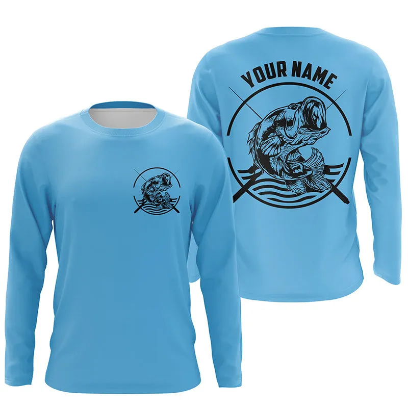 Largemouth Bass Fishing Custom Long Sleeve Fishing Shirts, Bass Tournament Fishing Jerseys IPHW3760