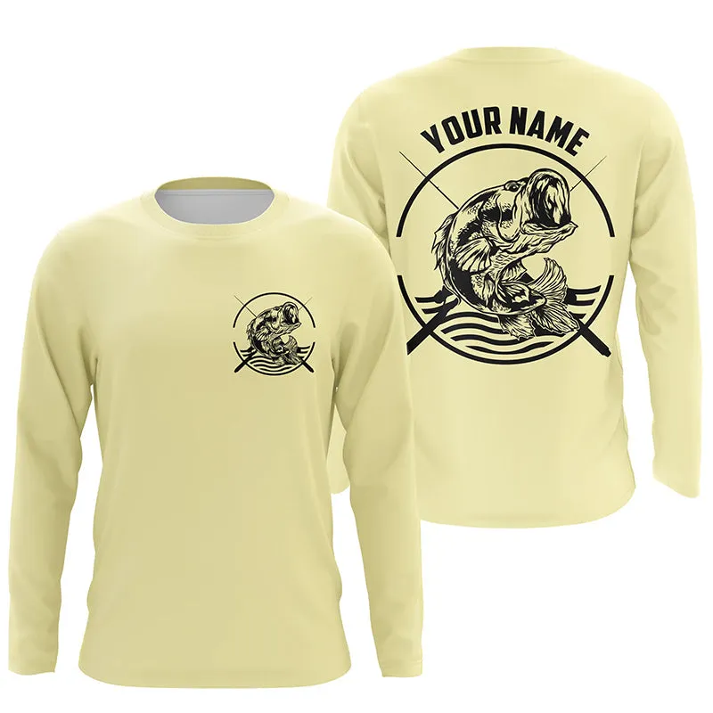 Largemouth Bass Fishing Custom Long Sleeve Fishing Shirts, Bass Tournament Fishing Jerseys IPHW3760