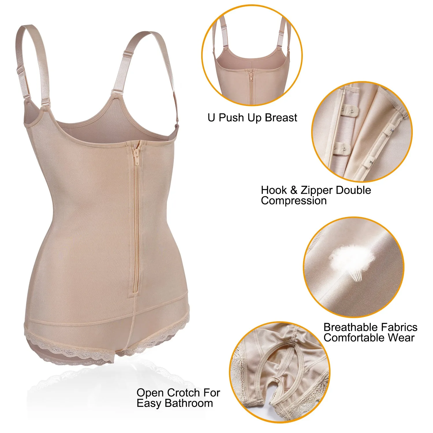Latex Slim Zipper Shapewear