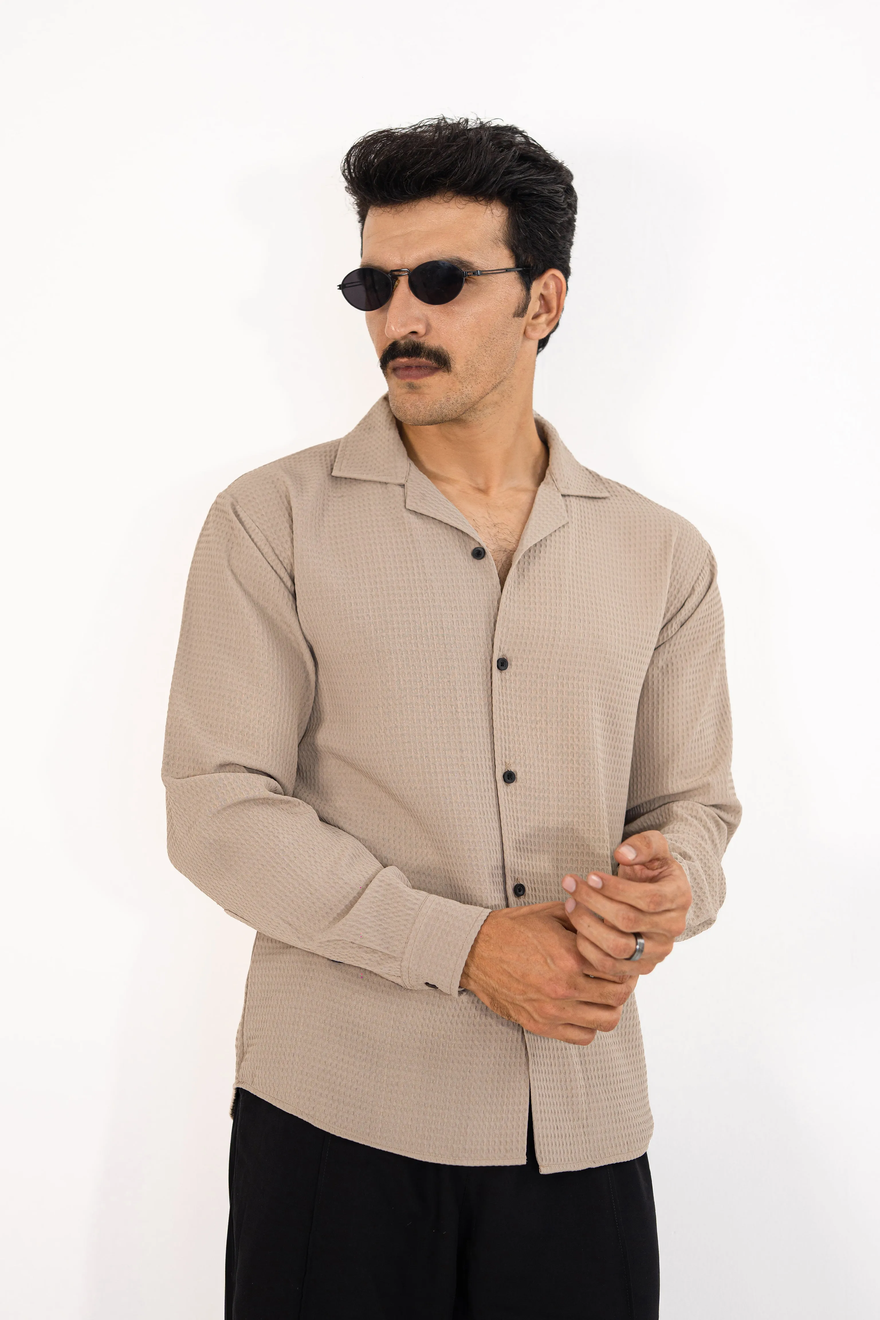 Latte Textured Shirt