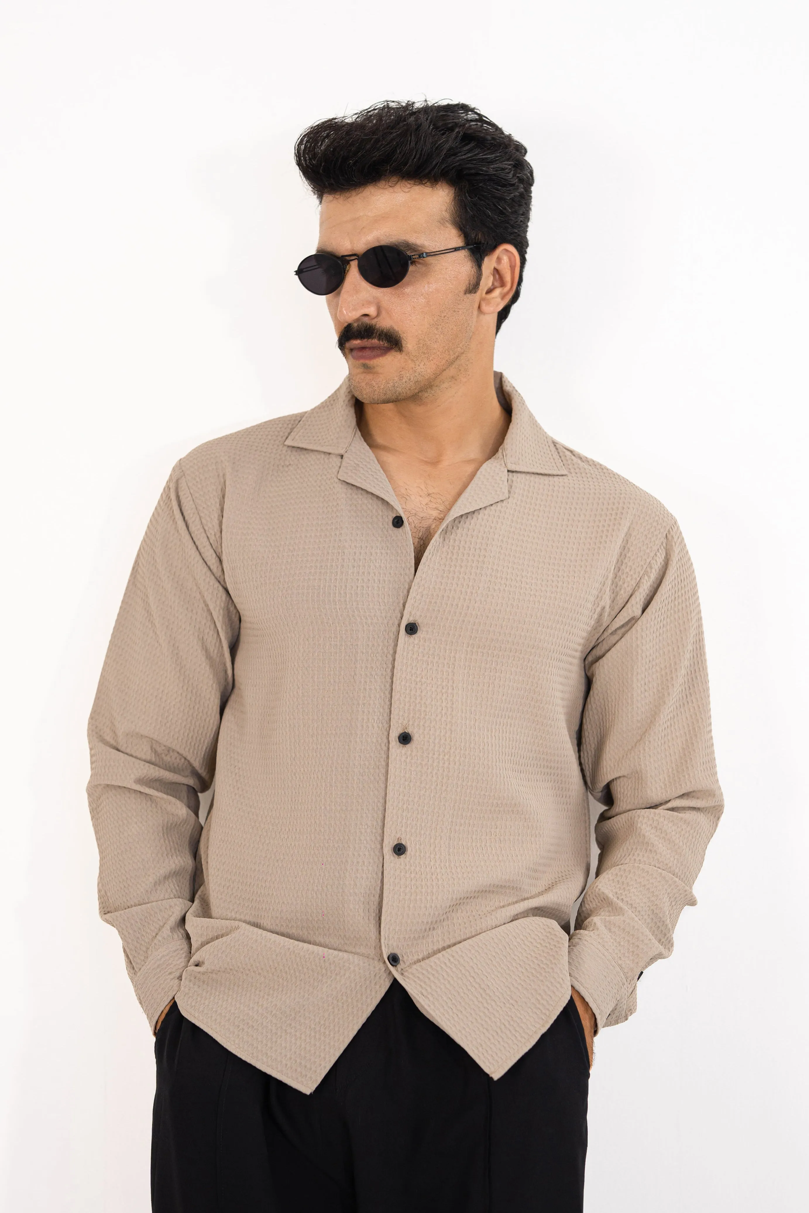 Latte Textured Shirt