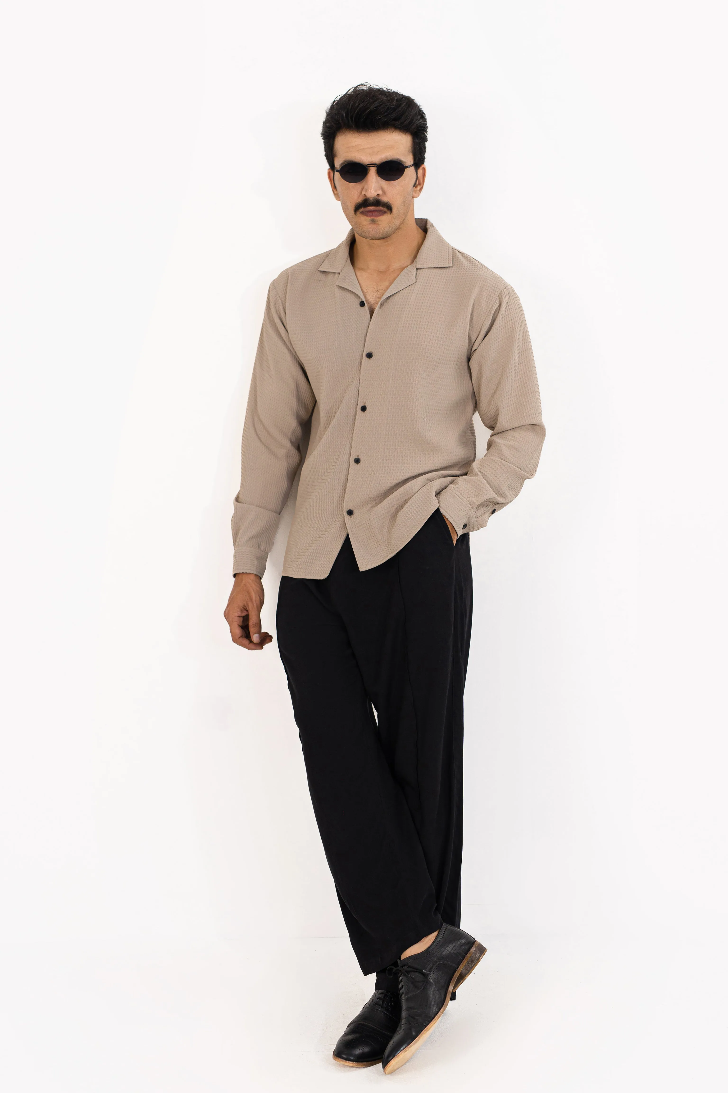 Latte Textured Shirt