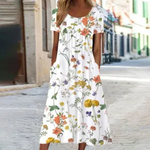 Laura | Boho Floral Dress with Tummy Control Effect