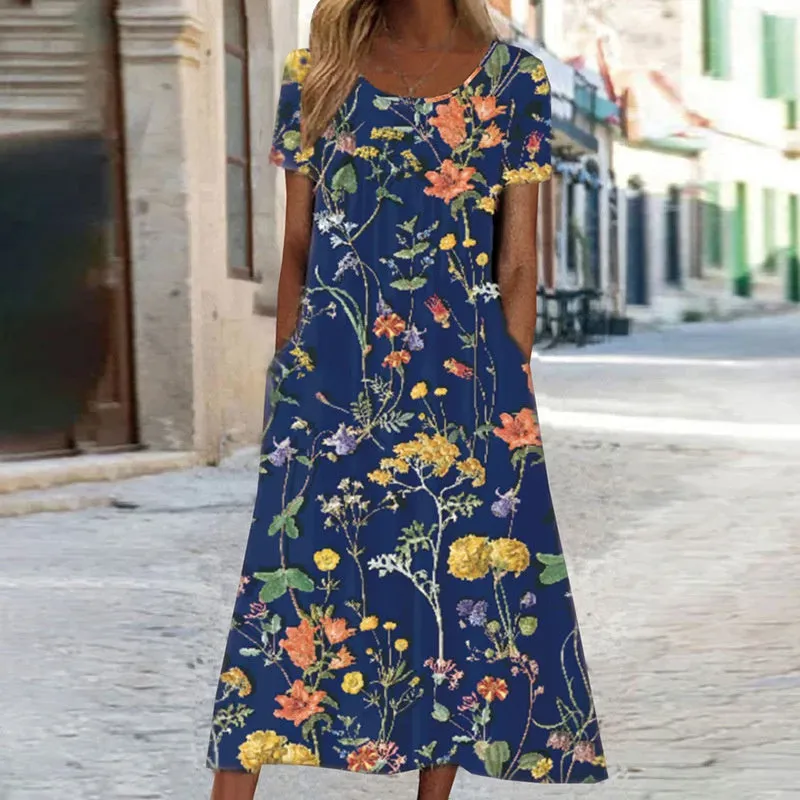 Laura | Boho Floral Dress with Tummy Control Effect