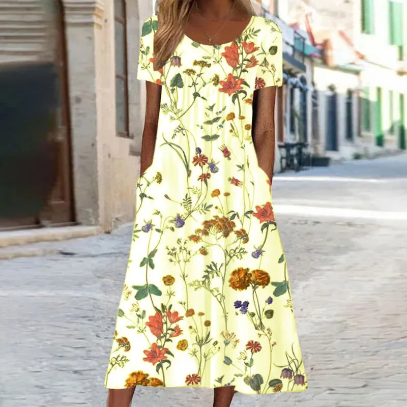 Laura | Boho Floral Dress with Tummy Control Effect