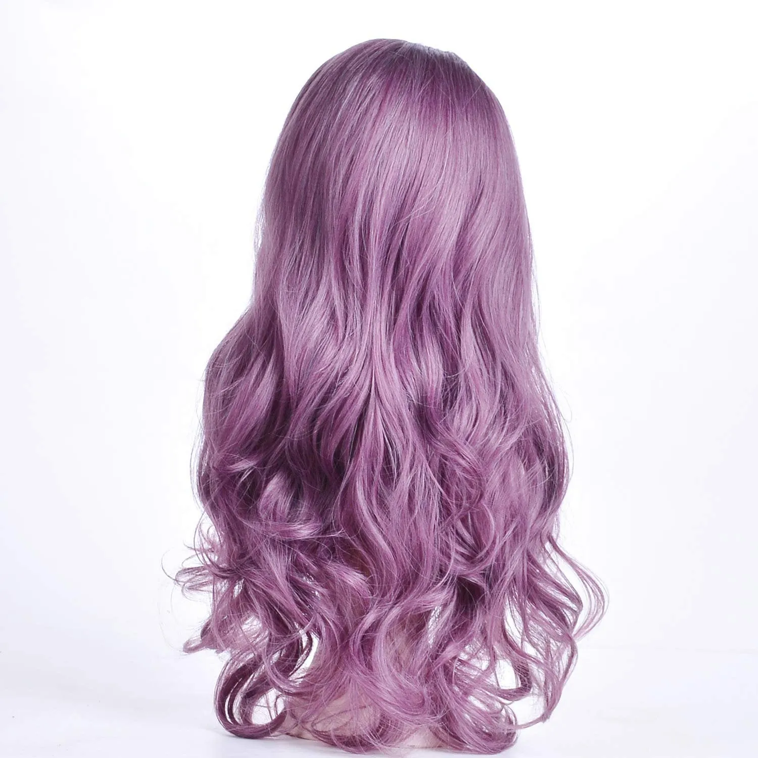 Lavender Glueless Purple High Temperature Heat Resistant Fiber 24" | Trendy Wig | Synthetic Top Quality Lace | Custom Made | Human Hair Feel